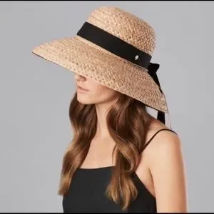 Helen Kaminski Classic 5 Bretton Straw Hat Summer Bow Flower Insignia UPF 50+ s-l400.jpg main image 4